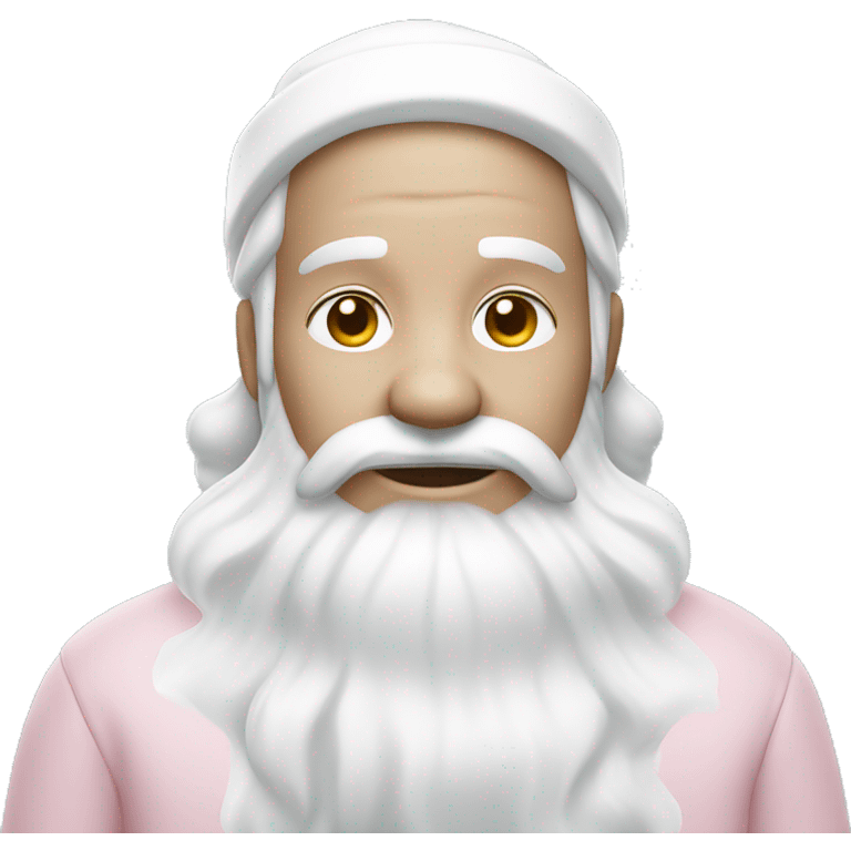 Pastel pink white Santa  emoji