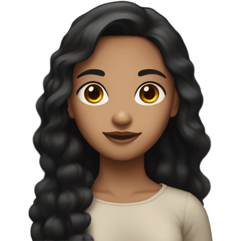 Light-brown skinned girl with black hair that reaches upto shoulder emoji