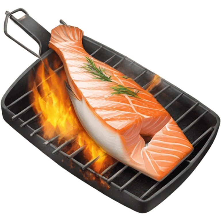 Salmon fish on fire emoji