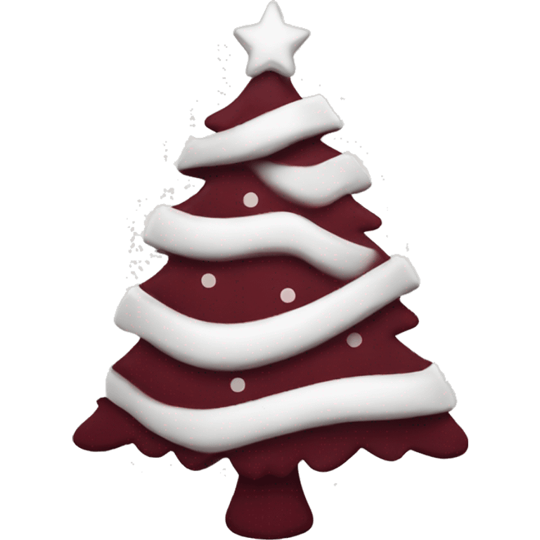 Wine red and white Christmas tree emoji