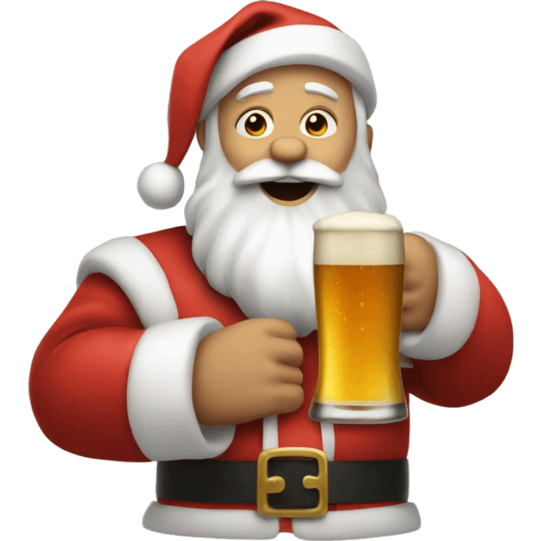 Santa with beer emoji