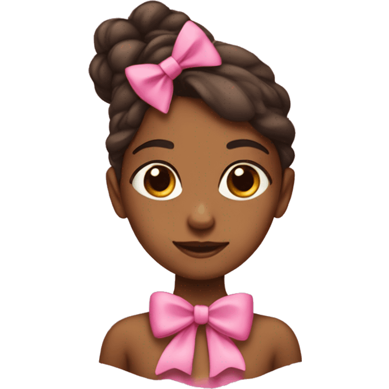 brownskin girl with pink bow emoji