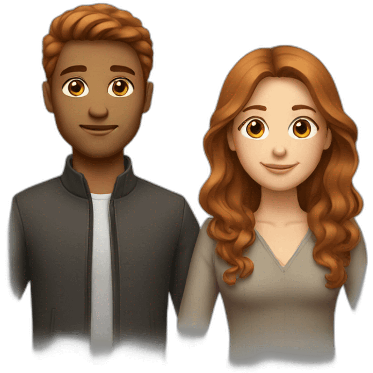 couple with chestnut hair emoji