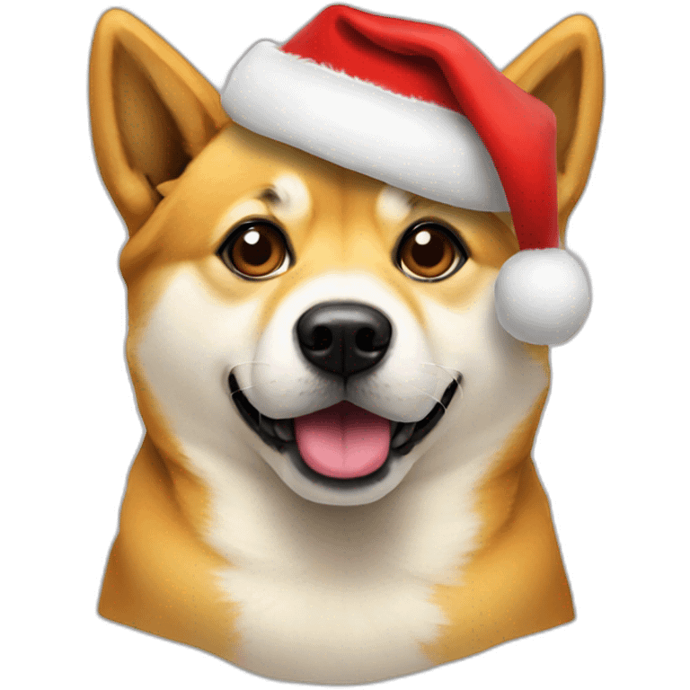 Doge face with santa hat emoji