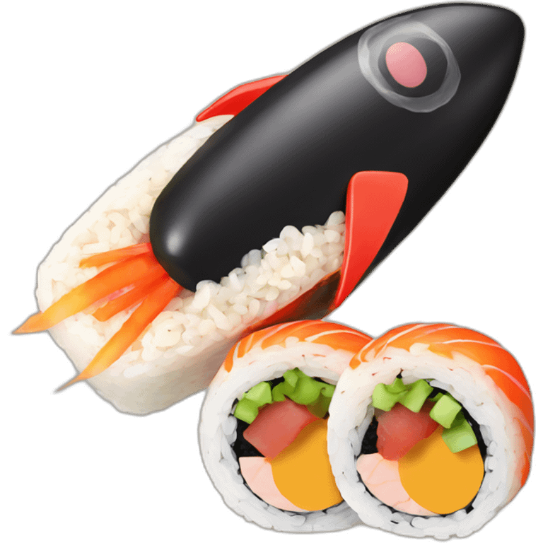 rocket shaped sushi emoji