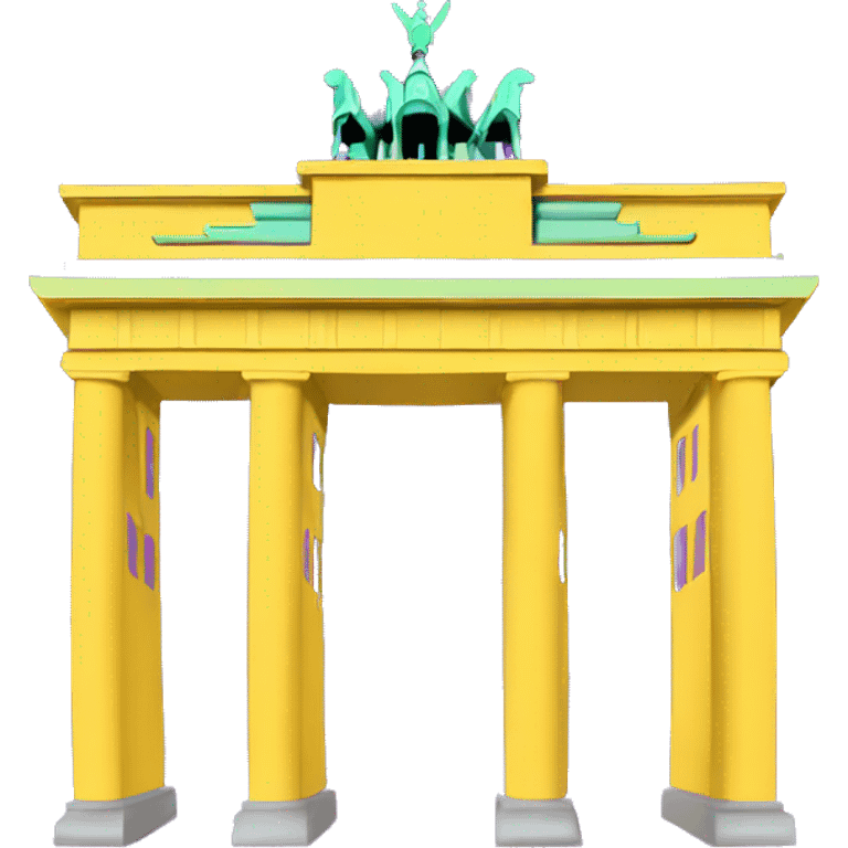 Purple and yellow brandenburg gate emoji