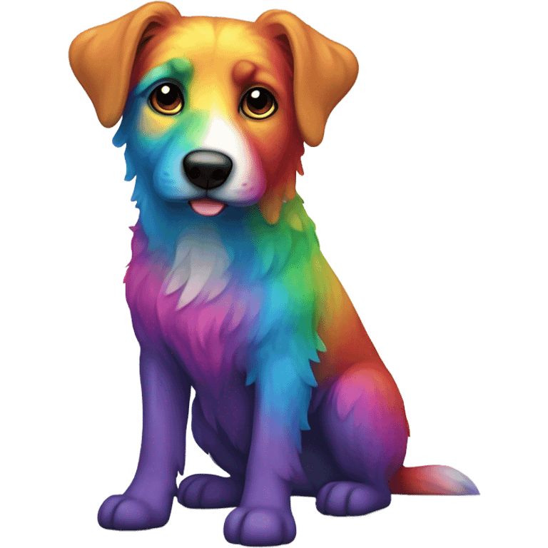 Rainbow Colour Dog emoji