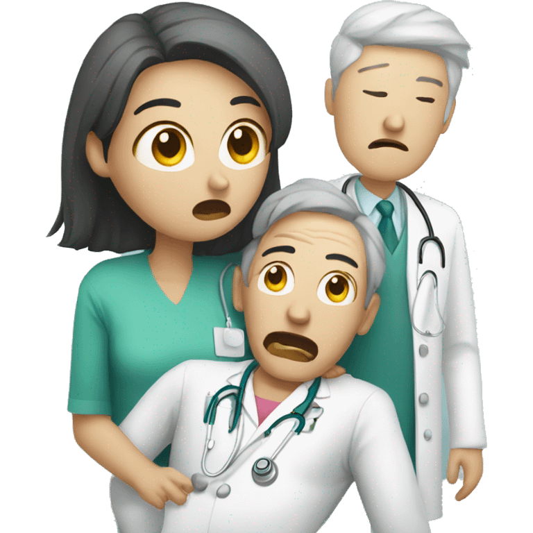 scared patient with doctor emoji