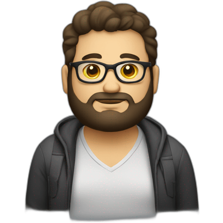 chubby venezuelan programmer with beard and glasses emoji