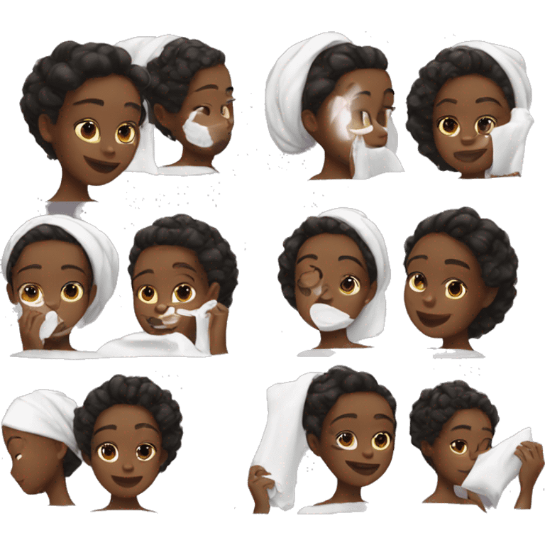 Black girl doing skincare emoji