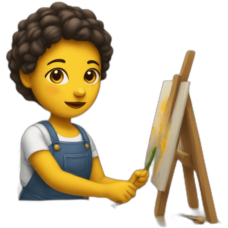 she is painting emoji