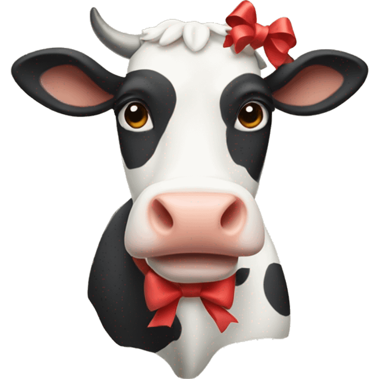 cow with a bow emoji