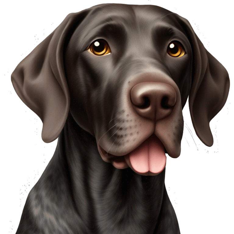 Black German shorthaired pointer sitting emoji