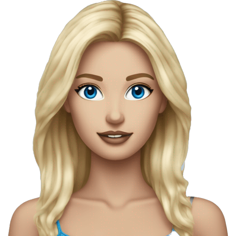 Realistic victoria secret model blonde blue eyes  emoji