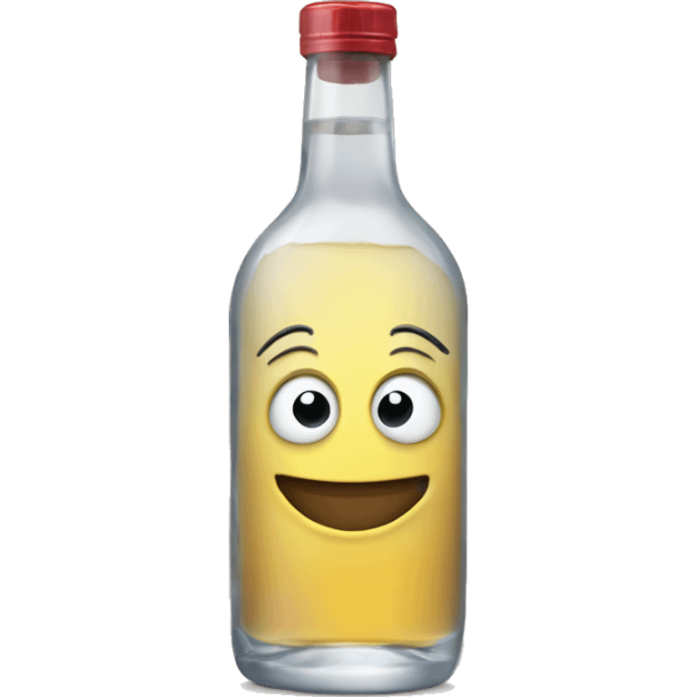 Smilie with a bottle of vodka  emoji