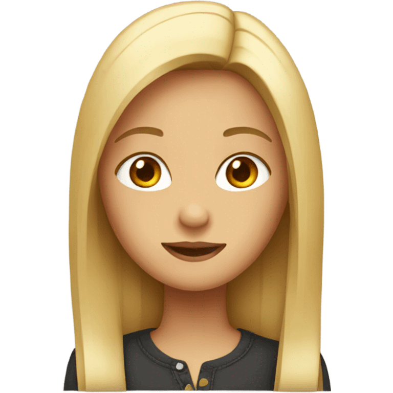 Girl with straight hair emoji