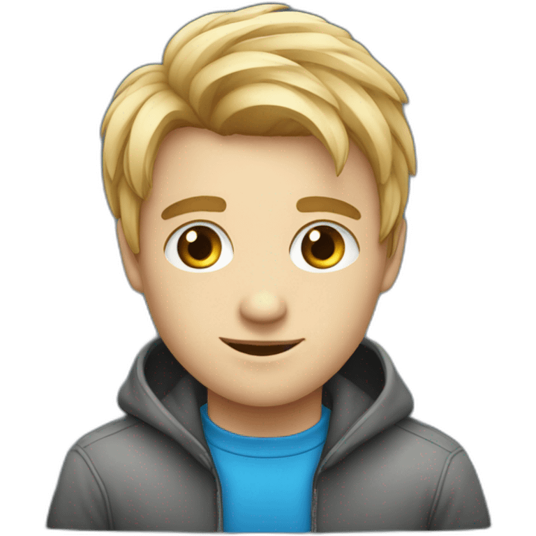 young male web developer with fair hair and blue eyes emoji