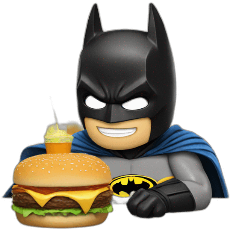 batman eating a burger emoji