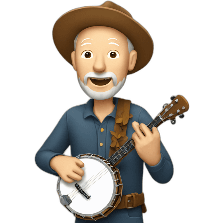 pete seeger playing a banjo emoji