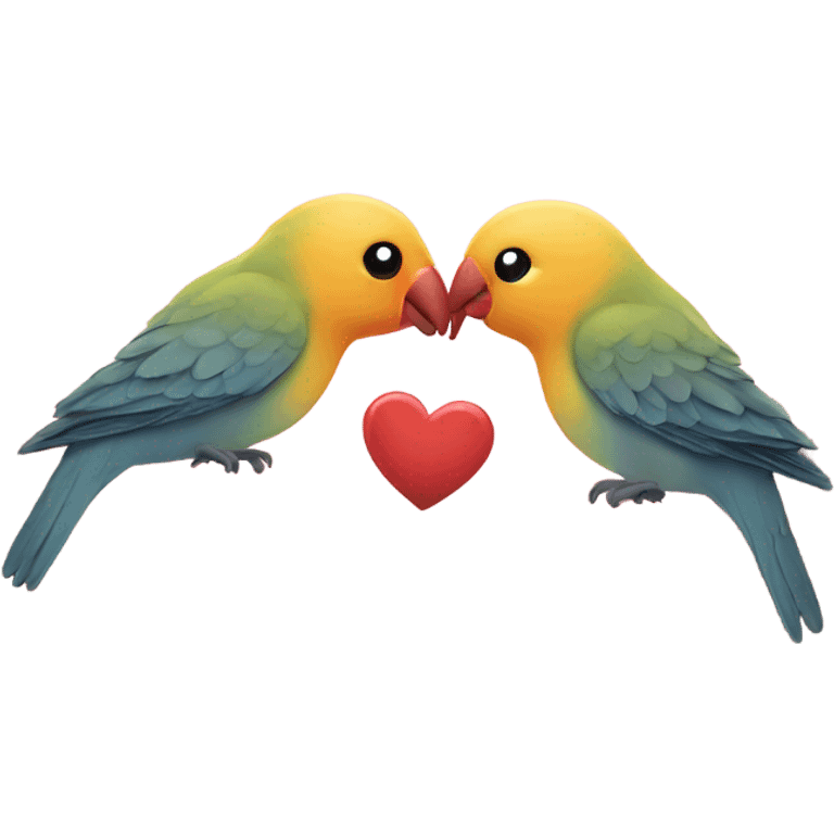 Lovebirds kissing over hear emoji