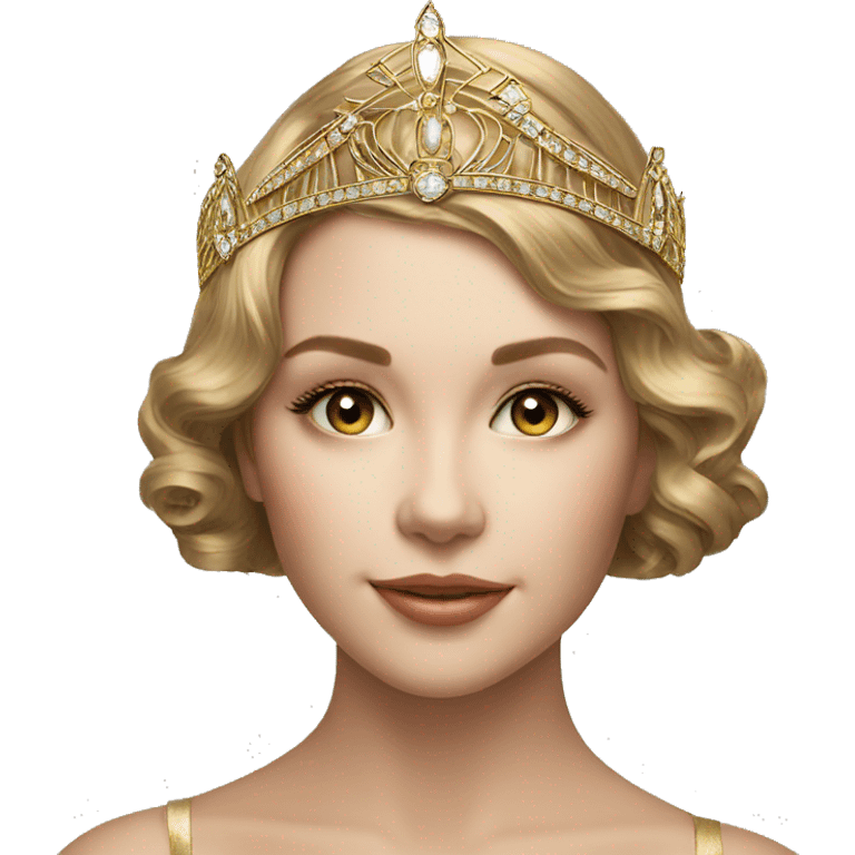 art deco style tiara gold  emoji