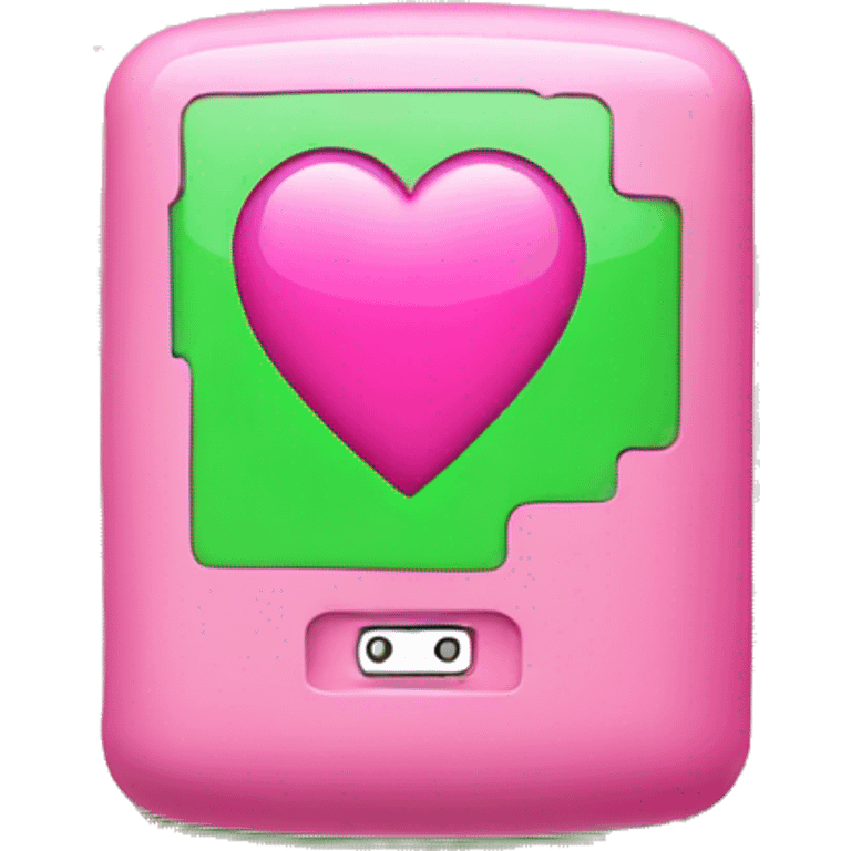 pink heart with a green battery inside  emoji