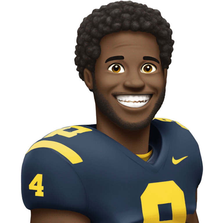 Michigan football player laughing Ohio state player emoji