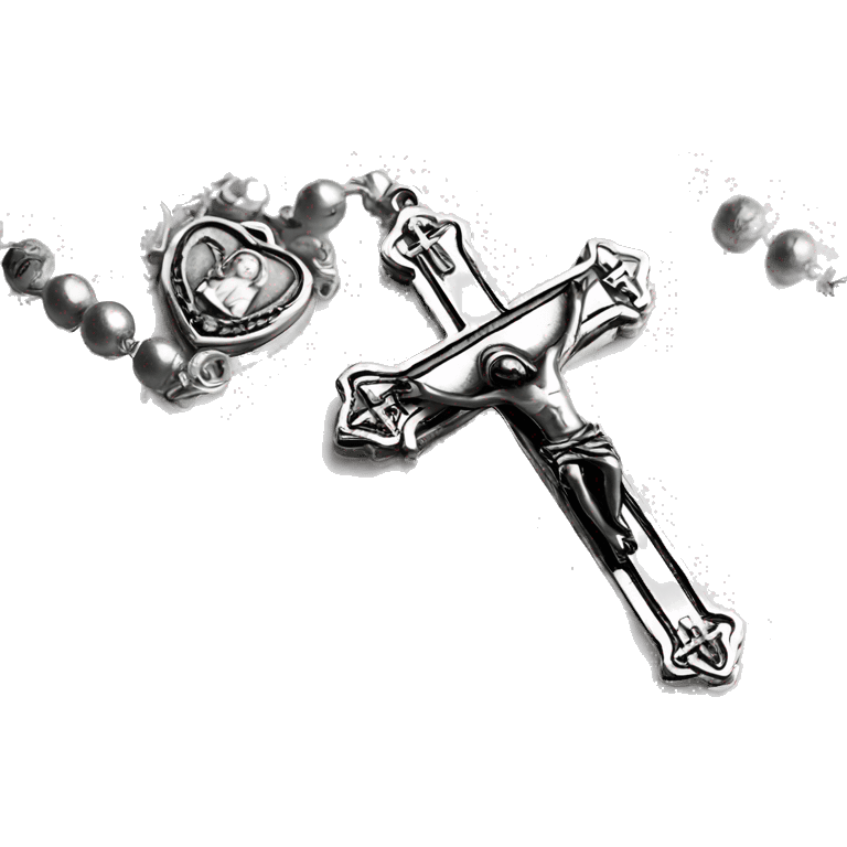 Silver catholic rosary  emoji