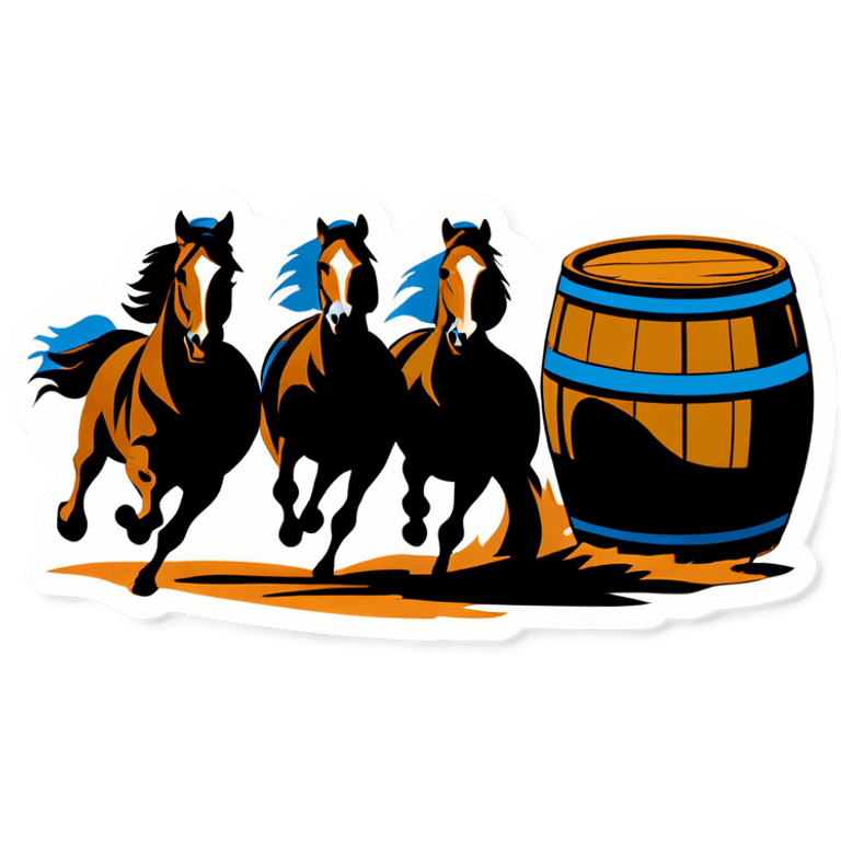 Horses running barrels  emoji