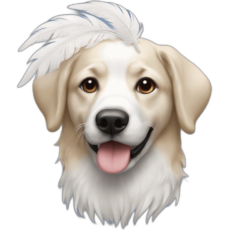 Un chien avec des plumes emoji