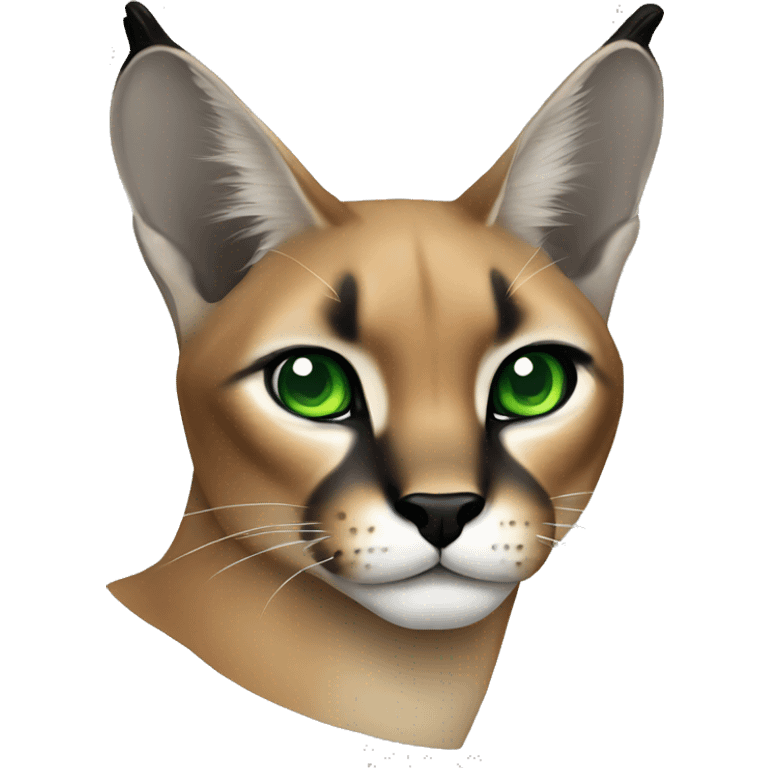 Caracal  green eyes  emoji