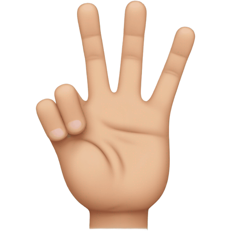 hand with 3 fingers up(thumb, index and pinky) and 2 fingers down(middle, ring) emoji