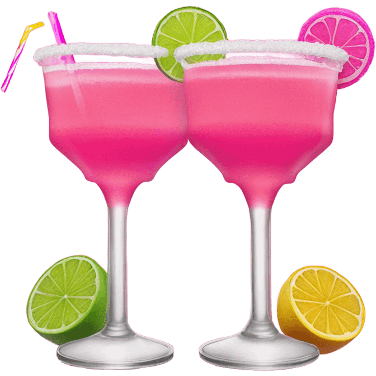 2 pink margaritas cheering  emoji