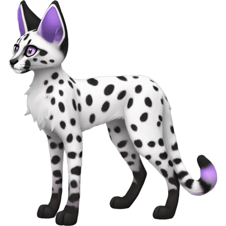 Epic Edgy Black White Purple ethereal Serval-Fionbri full body emoji