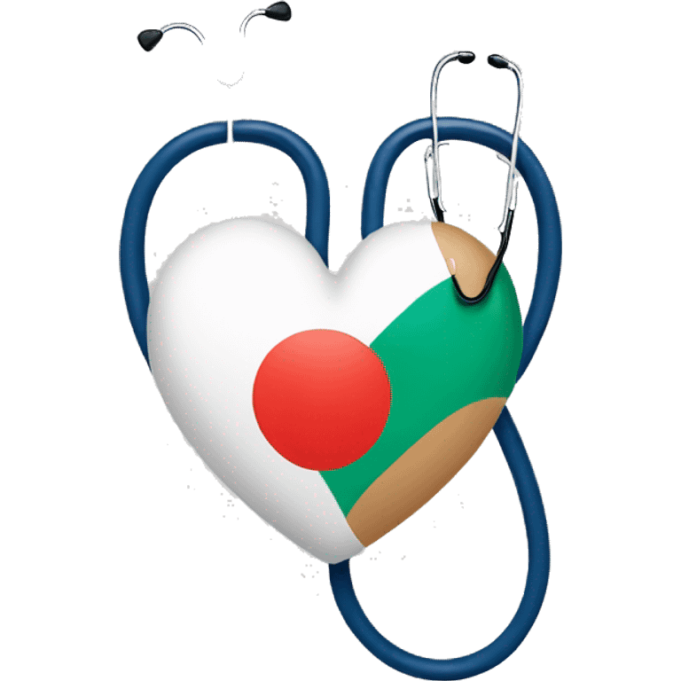 indian tricolored heart with stethoscope emoji