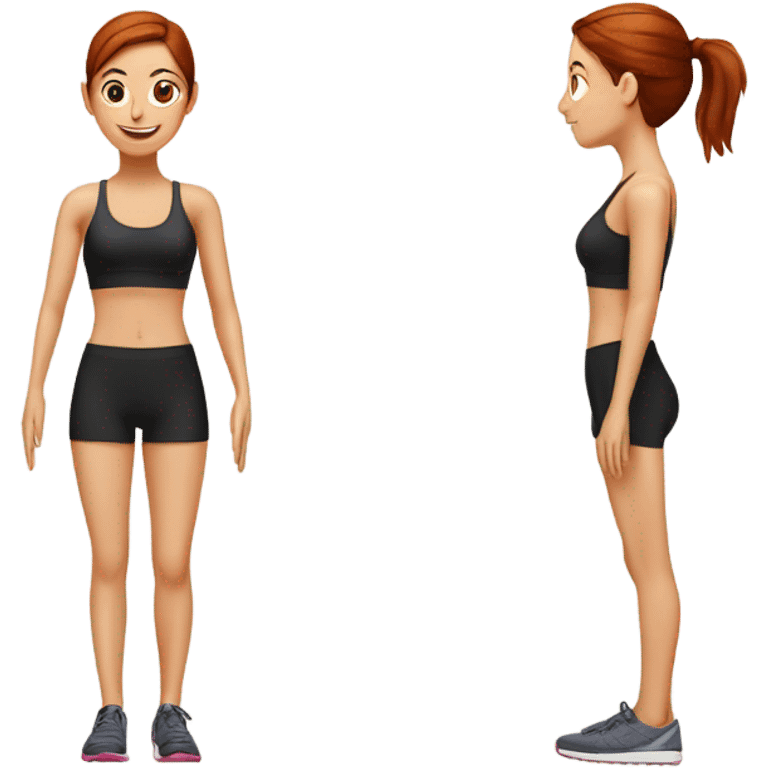 reformer pilates with girl with red brown hair and lightly tanned ski emoji