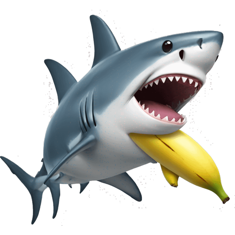 shark with banana emoji