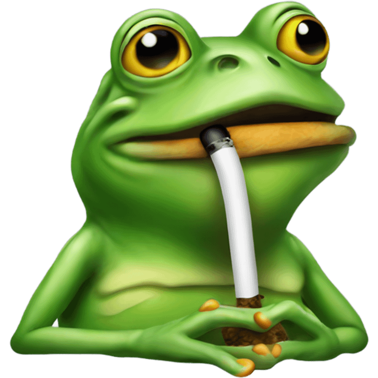 Frog smoking a cigarette emoji