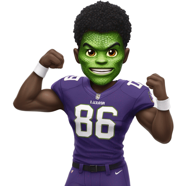 Lamar Jackson a a lizard  emoji