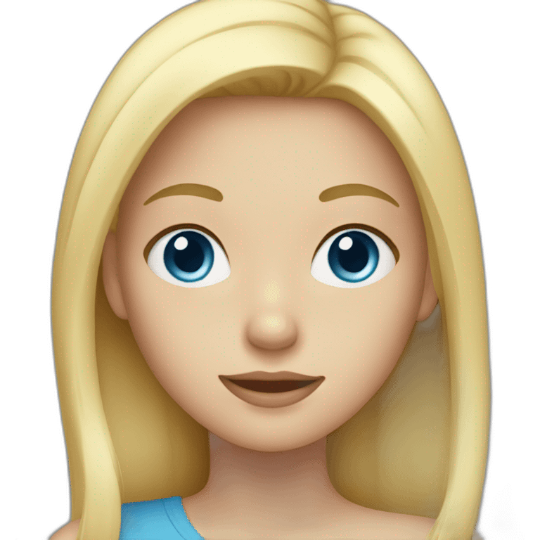 girl with blonde hair and blue eyes emoji