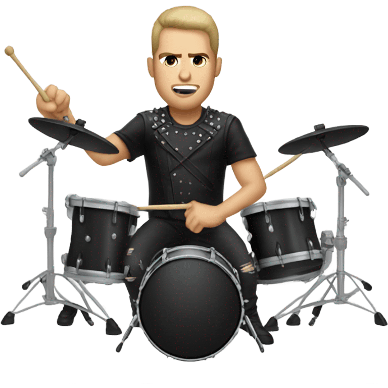 heavy metal drummer short hair emoji