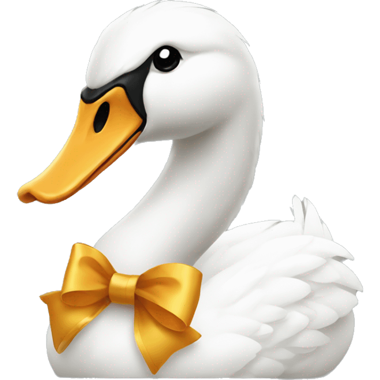 Swan with a  bow  emoji