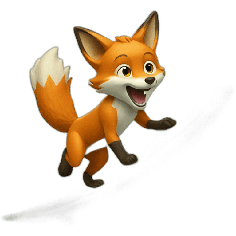 Fox surfing a wave emoji