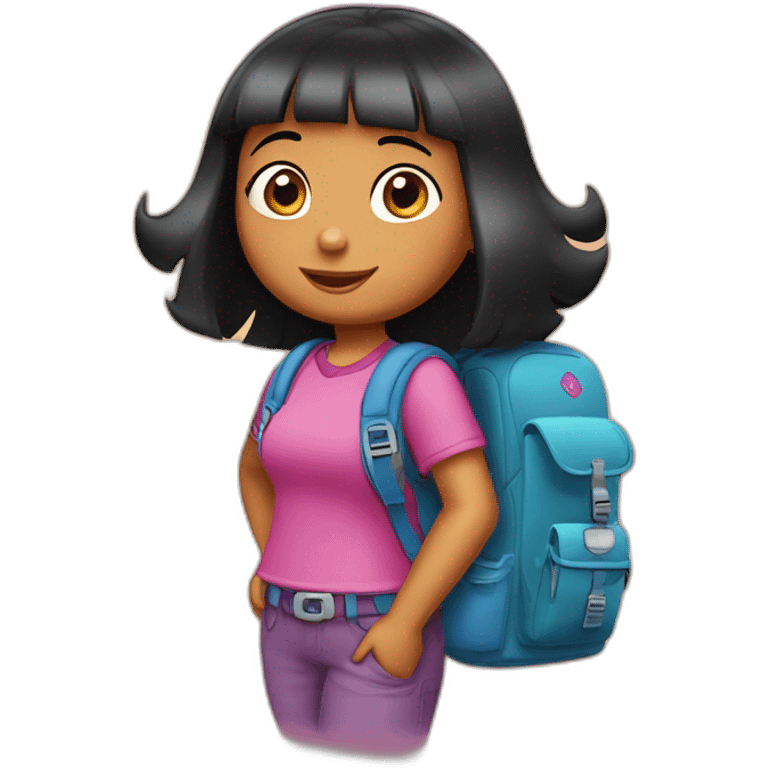 Dora the Explorer with the backpack emoji