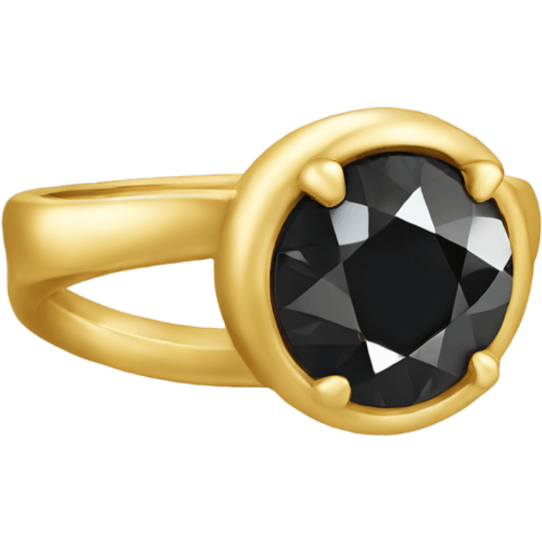 gold ring with black diamond emoji