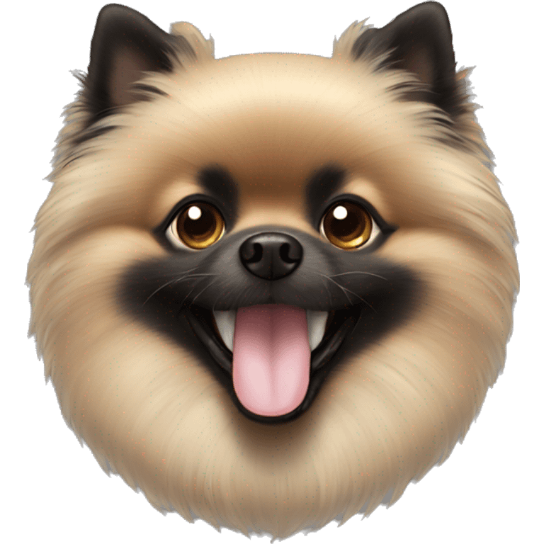 Black Pomeranian smiling emoji