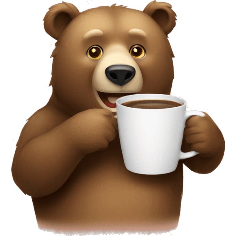 A bear with coffee cup emoji