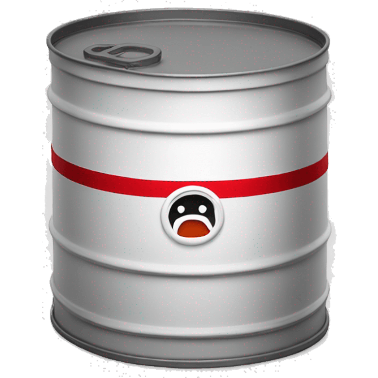 A white Oil barrel with a red stripe in the middle  emoji