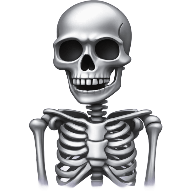 skeleton made out of chrome emoji