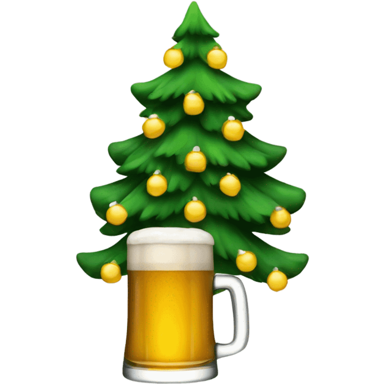 Christmas tree with beer emoji